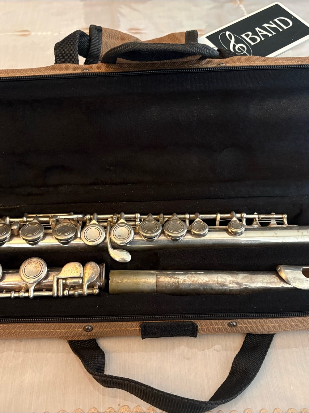 Silver Eldon Flute with Carrying Case and Cleaning Materials - Picture 2 of 5